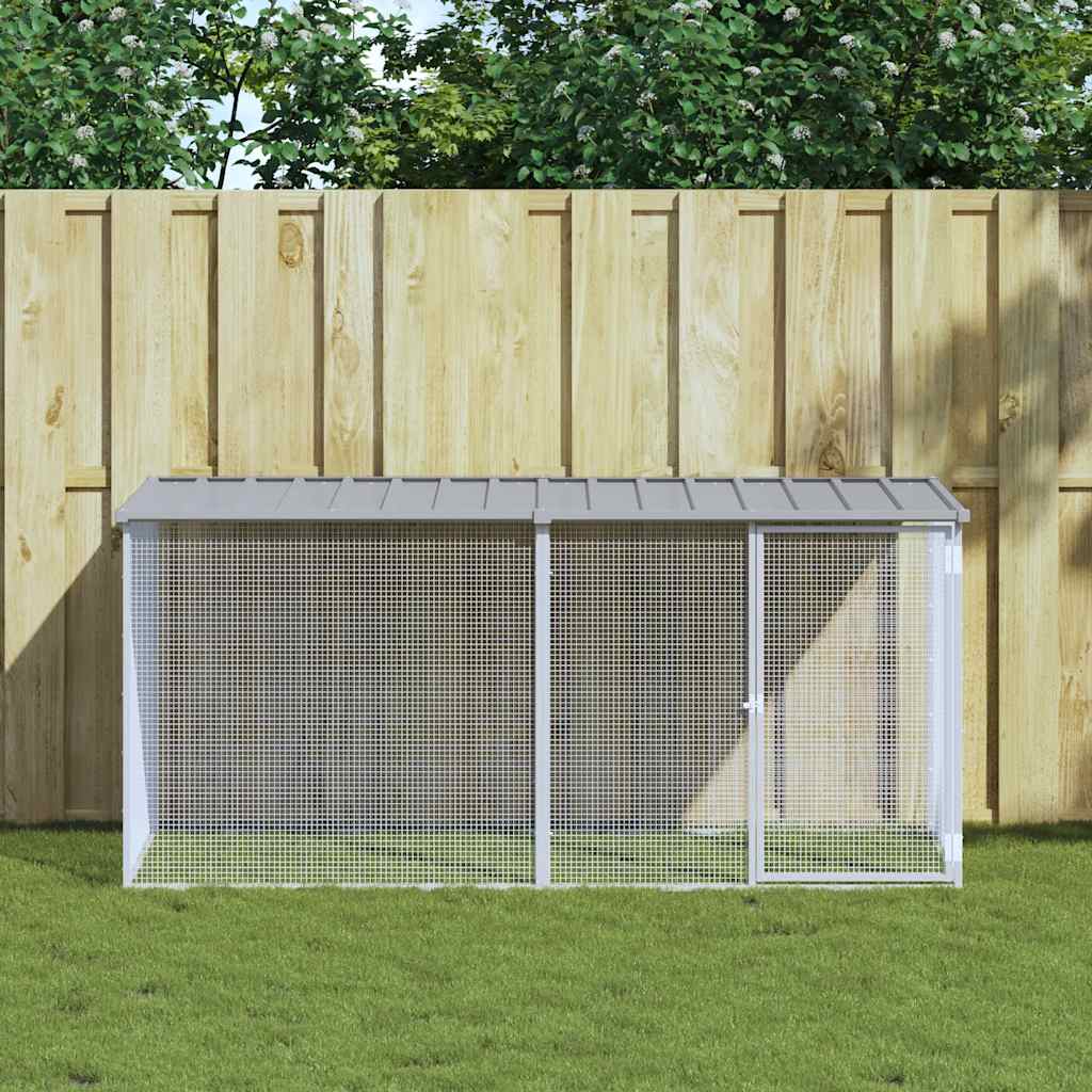 Vidaxl kippenhok met dak lichtgrijs 203x98x90 cm gegalvaniseerd staal