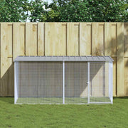 Vidaxl kippenhok met dak lichtgrijs 203x98x90 cm gegalvaniseerd staal - afbeelding 1