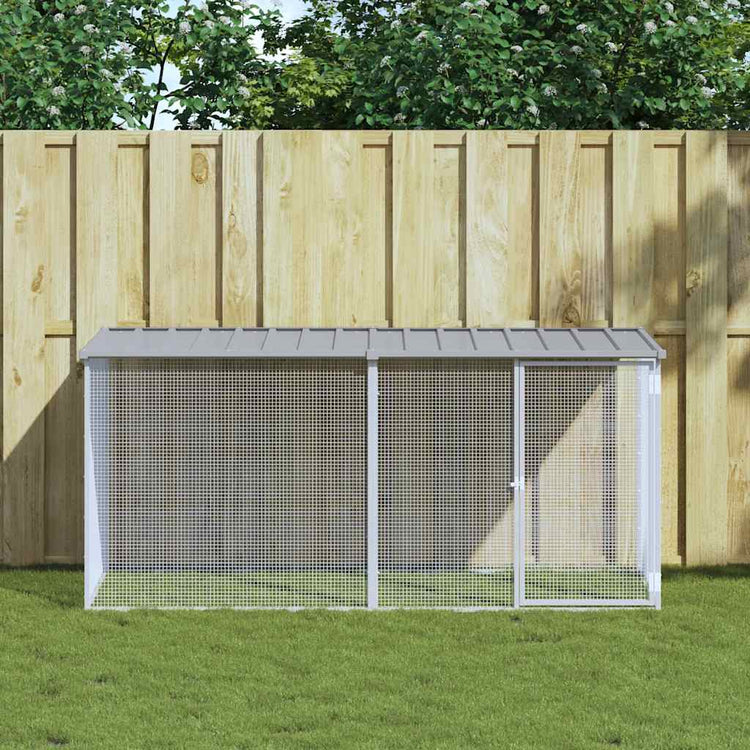 Vidaxl kippenhok met dak lichtgrijs 203x98x90 cm gegalvaniseerd staal