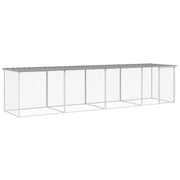 VidaXL Kippenhok met dak 403x98x90 cm gegalvaniseerd staal lichtgrijs - afbeelding 2