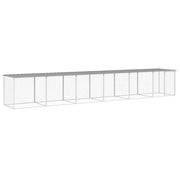 VidaXL Kippenhok met dak 603x98x90 cm gegalvaniseerd staal lichtgrijs - afbeelding 2
