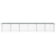 VidaXL Kippenhok met dak 603x98x90 cm gegalvaniseerd staal lichtgrijs - afbeelding 3