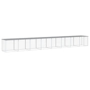 VidaXL Kippenhok met dak 803x98x90 cm gegalvaniseerd staal lichtgrijs - afbeelding 2
