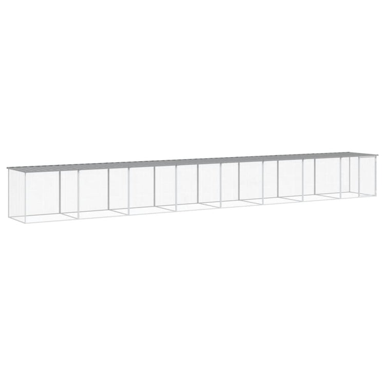 VidaXL Kippenhok met dak 803x98x90 cm gegalvaniseerd staal lichtgrijs