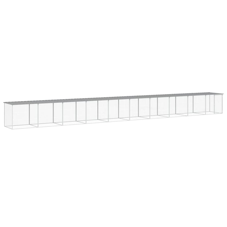 VidaXL Kippenhok met dak 1003x98x90 cm gegalvaniseerd staal lichtgrijs