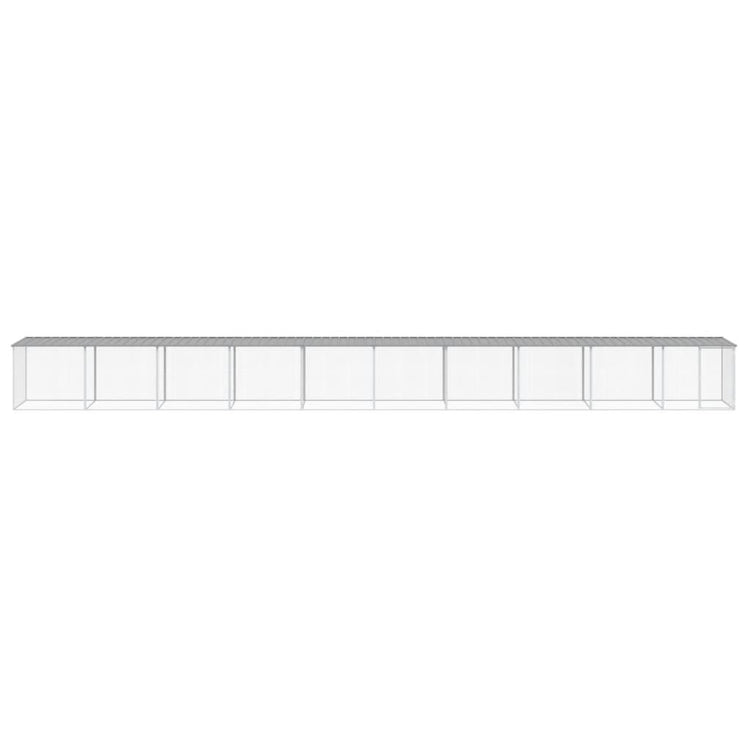 VidaXL Kippenhok met dak 1003x98x90 cm gegalvaniseerd staal lichtgrijs