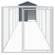 VidaXL Hondenhok met dak 117x609x123 cm gegalvaniseerd staal antraciet - afbeelding 3