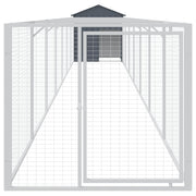VidaXL Hondenhok met dak 117x813x123 cm gegalvaniseerd staal antraciet - afbeelding 3
