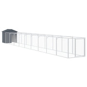 VidaXL Hondenhok met dak 117x1017x123 cm staal antracietkleurig - afbeelding 2