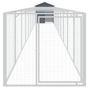 VidaXL Hondenhok met dak 117x1017x123 cm staal antracietkleurig - afbeelding 3