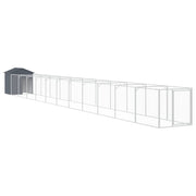VidaXL Hondenhok met dak 117x1221x123 cm staal antracietkleurig - afbeelding 2