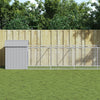 VidaXL Hondenhok met dak 117x609x123 cm staal lichtgrijs
