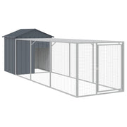 VidaXL Kippenhok met ren 117x405x123 cm gegalvaniseerd staal antraciet - afbeelding 2