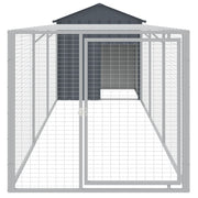 VidaXL Kippenhok met ren 117x405x123 cm gegalvaniseerd staal antraciet - afbeelding 3
