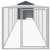 VidaXL Kippenhok met ren 117x609x123 cm gegalvaniseerd staal antraciet - afbeelding 3