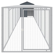 VidaXL Kippenhok met ren 117x813x123 cm gegalvaniseerd staal antraciet - afbeelding 3
