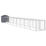 VidaXL Kippenhok met ren 117x1017x123 cm staal antracietkleurig - afbeelding 2