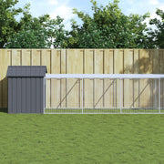VidaXL Kippenhok met ren 117x1017x123 cm staal antracietkleurig - afbeelding 1