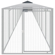 VidaXL Kippenhok met ren 117x1221x123 cm staal antracietkleurig - afbeelding 3