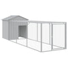 VidaXL Kippenhok met ren 117x405x123 cm staal lichtgrijs