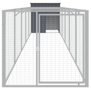 VidaXL Hondenhok met ren 110x609x110 cm gegalvaniseerd staal antraciet - afbeelding 3