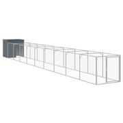 VidaXL Hondenhok met ren 110x1017x110 cm staal antracietkleurig - afbeelding 2