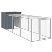 VidaXL Kippenhok met ren 110x405x110 cm gegalvaniseerd staal antraciet - afbeelding 2
