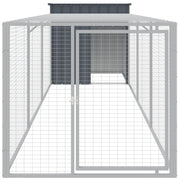 VidaXL Kippenhok met ren 110x405x110 cm gegalvaniseerd staal antraciet - afbeelding 3