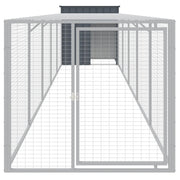 VidaXL Kippenhok met ren 110x609x110 cm gegalvaniseerd staal antraciet - afbeelding 3