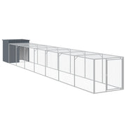 VidaXL Kippenhok met ren 110x813x110 cm gegalvaniseerd staal antraciet - afbeelding 2