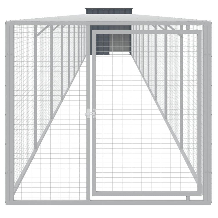 VidaXL Kippenhok met ren 110x1017x110 cm staal antraciet