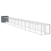 VidaXL Kippenhok met ren 110x1221x110 cm staal antracietkleurig - afbeelding 2