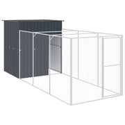 VidaXL Hondenhok met ren 165x455x181 cm gegalvaniseerd staal antraciet - afbeelding 2