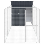 VidaXL Hondenhok met ren 165x455x181 cm gegalvaniseerd staal antraciet - afbeelding 3