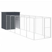 VidaXL Hondenhok met ren 165x659x181 cm gegalvaniseerd staal antraciet - afbeelding 2