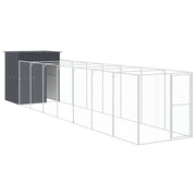 VidaXL Hondenhok met ren 165x863x181 cm gegalvaniseerd staal antraciet - afbeelding 2