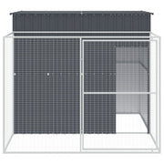 VidaXL Hondenhok met ren 214x253x181 cm gegalvaniseerd staal antraciet - afbeelding 3