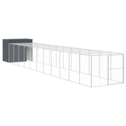VidaXL Hondenhok met ren 214x1273x181 cm staal antraciet - afbeelding 2