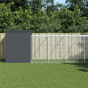 VidaXL Hondenhok met ren 214x1273x181 cm staal antraciet - afbeelding 1