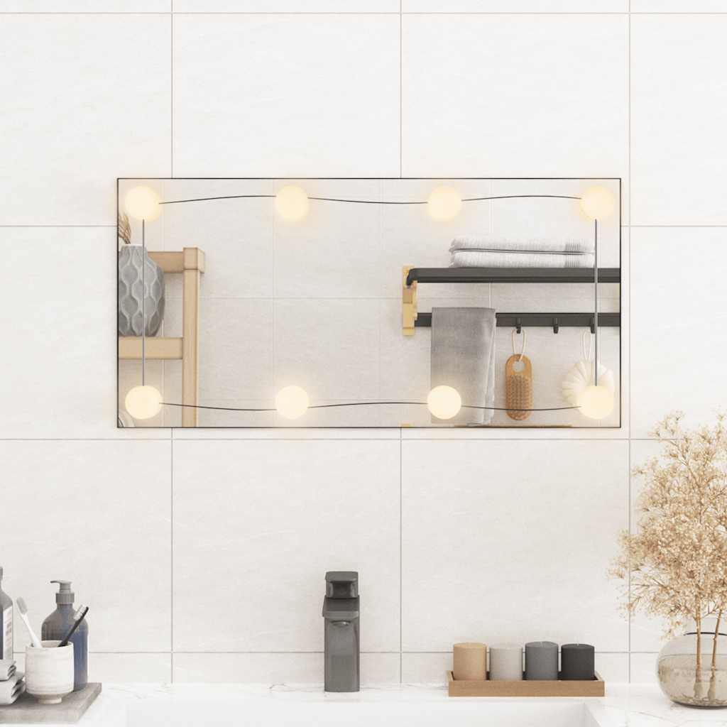 Vidaxl wandspiegel met led's rechthoekig 30x60 cm glas
