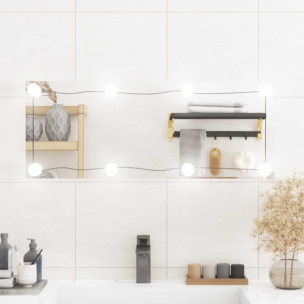Vidaxl wandspiegel met led's rechthoekig 30x80 cm glas