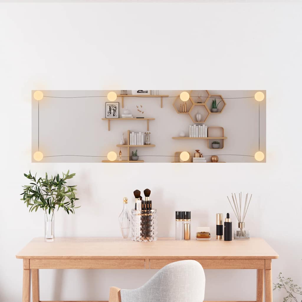 Vidaxl wandspiegel met led's rechthoekig 30x100 cm glas
