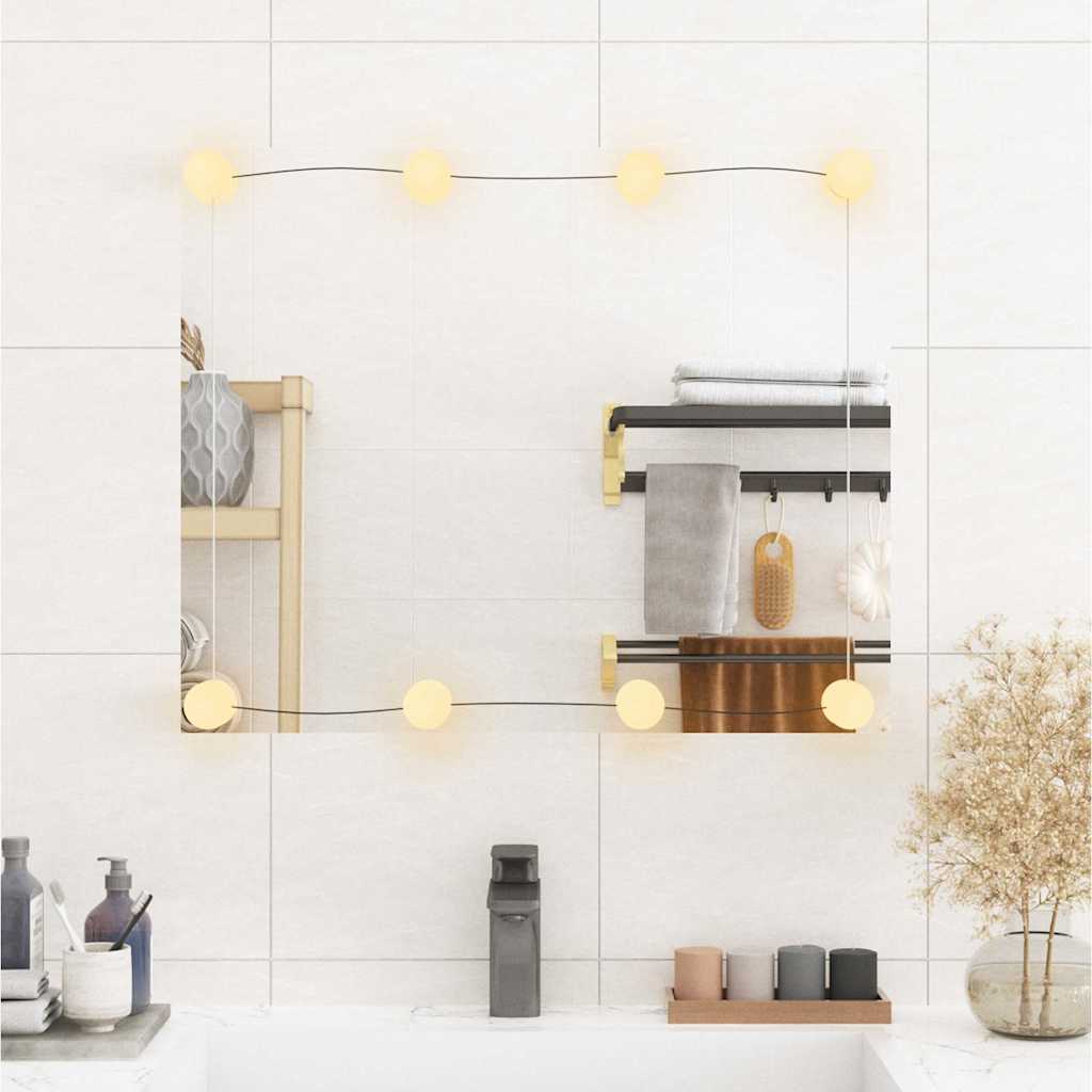 Vidaxl wandspiegel met led's rechthoekig 50x60 cm glas
