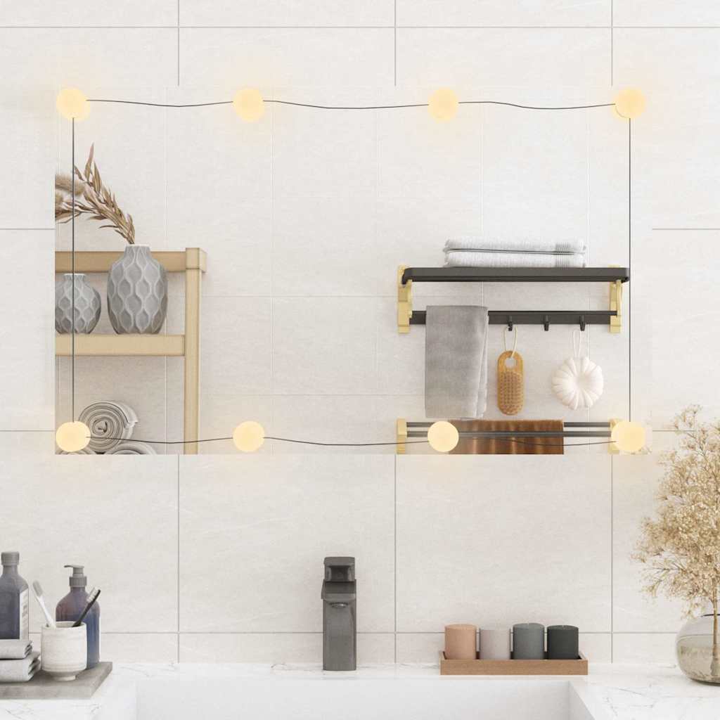 Vidaxl wandspiegel met led's rechthoekig 50x80 cm glas