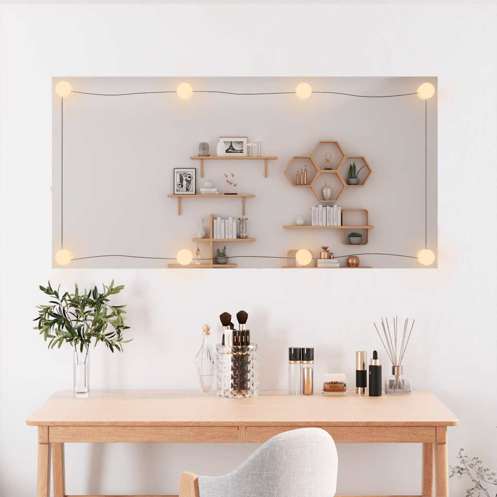 Vidaxl wandspiegel met led's rechthoekig 50x100 cm glas