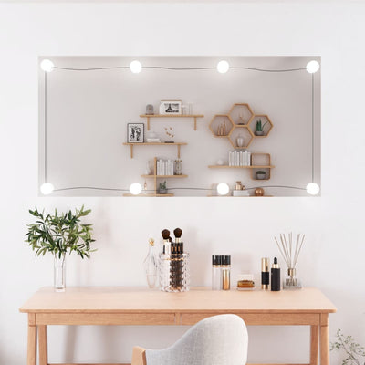 Vidaxl wandspiegel met led's rechthoekig 50x100 cm glas
