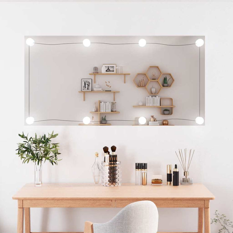 Vidaxl wandspiegel met led's rechthoekig 50x100 cm glas