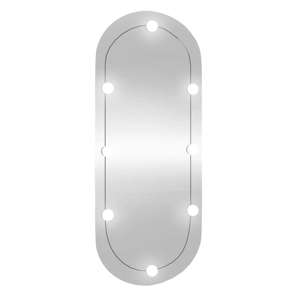 Vidaxl wandspiegel met led's ovaal 25x60 cm glas