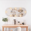 Vidaxl wandspiegel met led's ovaal 25x60 cm glas