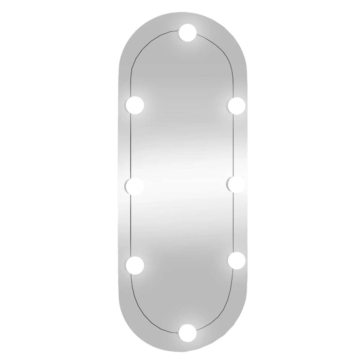 Vidaxl wandspiegel met led's ovaal 30x70 cm glas